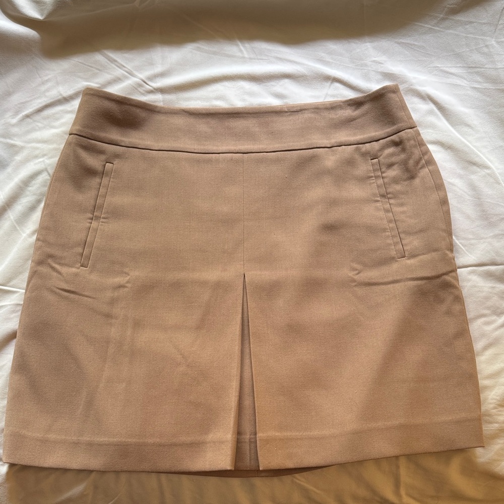 LOFT Cream and Tan Two-Tone Skirt
